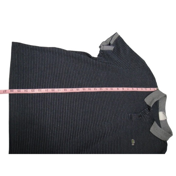 Lacoste Polo Shirt Men Size 8 Medium Dark Blue Stripe Short Sleeve - Picture 8 of 12